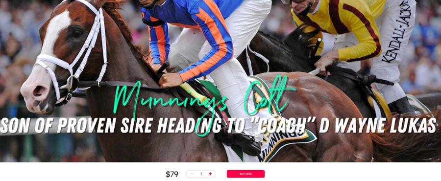 A horse racing with jockeys on the back

Description automatically generated